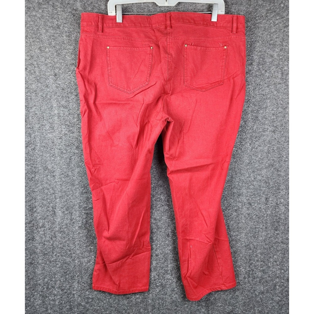 Chico's So Slimming Ankle Pants Womens 3.5 Red Gold Zip Accents 041-14C01478 - Picture 2 of 9